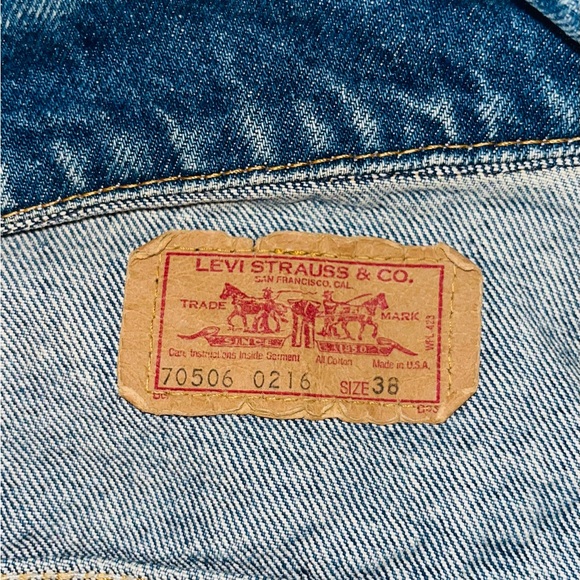 VINTAGE Levi's 70506 Denim Trucker Jacket 1980s - Picture 4 of 10